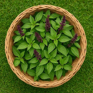 Cinnamon Basil Seeds: 1000 Non-GMO Herb Seeds - Ocimum Basilicum
