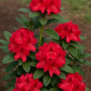 Nova Zembla Red Rhododendron – Potted Flowering Shrub Starter Plant, Heat & Drought Tolerant Outdoor Plant