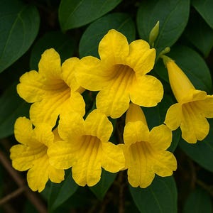 Yellow Crossvine Live Starter Plant - Bignonia Flowering Vine