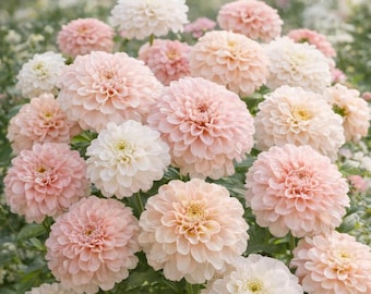 Blushing Bride Zinnia Heirloom Flower Seeds Soft Pink White (100 Seeds)
