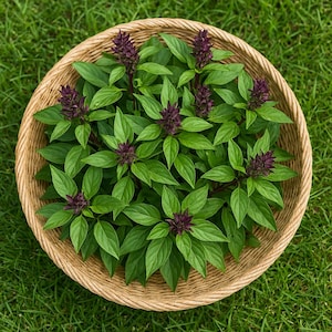 Thai Basil Seeds: Ocimum Basilicum Herb, Non-GMO, Heirloom
