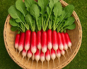 French Breakfast Radish Seeds: Heirloom, Non-GMO, High Yield