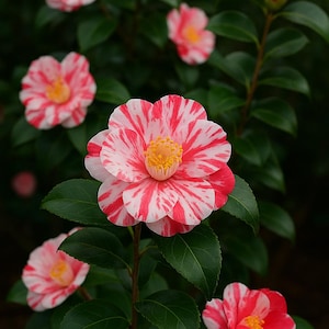 LA Peppermint Camellia Japonica – Potted Flowering Shrub Starter Plant, Heat & Drought Tolerant Garden Plant