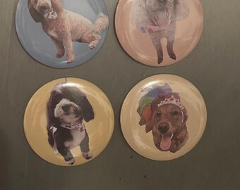 Custom Pet Photo Magnet | Personalized Refrigerator Magnet | Any Pet | 3” Round Fridge Magnet | Pet Lover Gift
