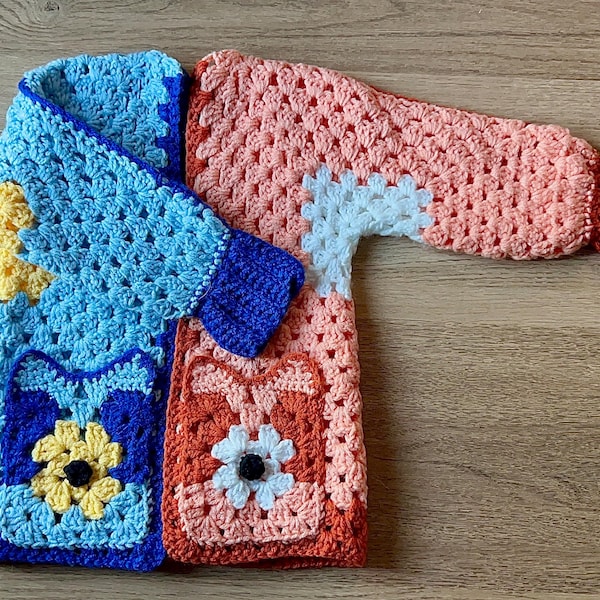 Crochet Bluey & Bingo Cardigan: Handmade Kids TV Sweater