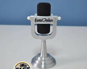Eurovision-Trophäe – Mikrofon-Inspiration vom Song Contest – personalisiertes Geschenk für Musikliebhaber – 3D-Druck