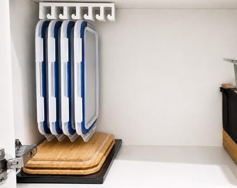 Pyrex Lid Organizer Wall Mount – Snapware Lid Holder Rack – Glasslock Compatible – IKEA 365+ Kitchen Cabinet Storage – Space Saving Solution