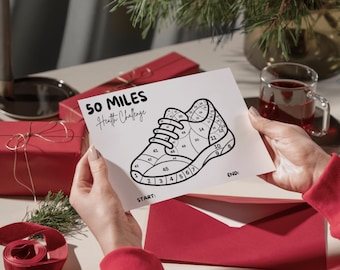 50 Miles Challenge Printable Running Log Walking Marathon Tracker Walking Progress Fitness New Year Goal Digital PNG Instant Download PDF