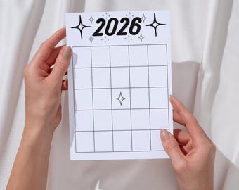 Vision Board 2026 Editable 2026 Bingo Card Printable  Goals Manifestation Resolutions New Year Party Games PDF PNG Instant Download Template