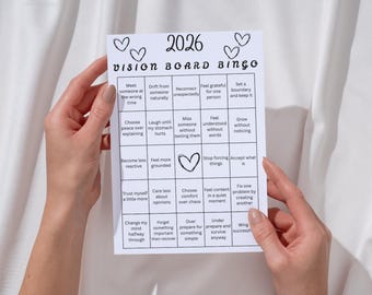 2026 Vision Board Bingo Card Printable | Editable New Year Goals Bingo | Manifestation & Resolution Tracker