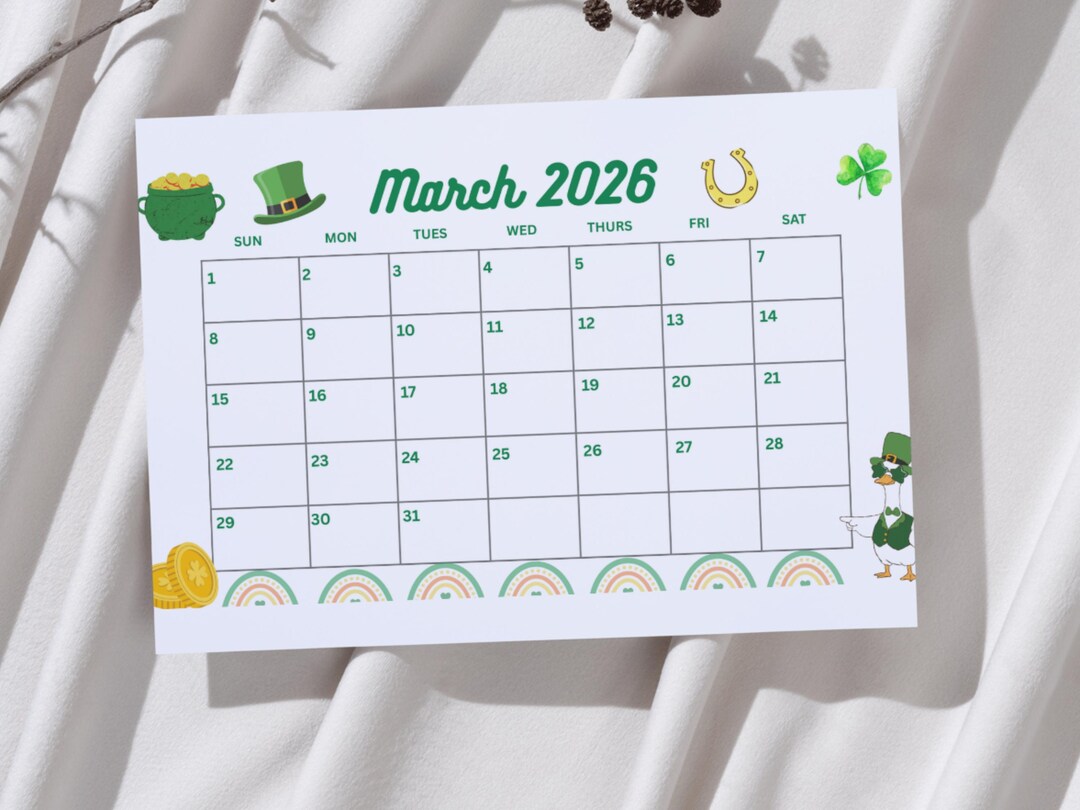 March 2026 Editable Calendar Printable | Monthly Planner for Kids ...