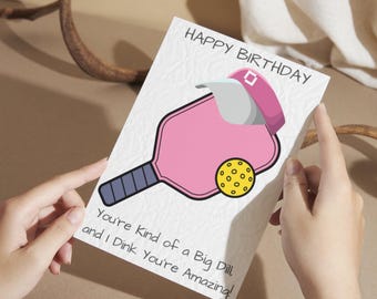 Printable Pickleball Birthday Card for Her | Dink You Are The Best | Funny Pickleball Lover Card Instant Download