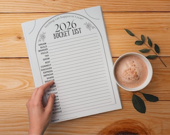 Editable 2026 Vision Board Bingo Template | Canva Goal & Habit Tracker