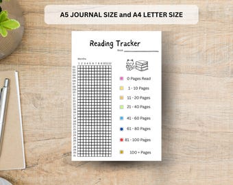 Color Coded Reading Tracker Printable, A4 A5 Journal Insert (PDF)