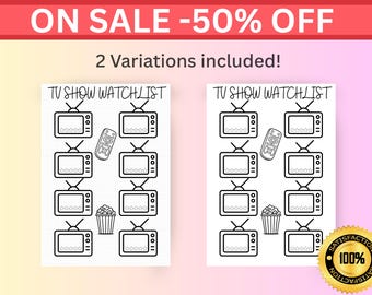 TV Show Tracker - Printable Minimalist watchlist layout – Minimalist Watchlist Planner (PDF)
