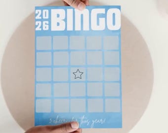 Ocean Themed 2026 New Year Bingo Board | Vision Board Goal Setting Printable Canva File