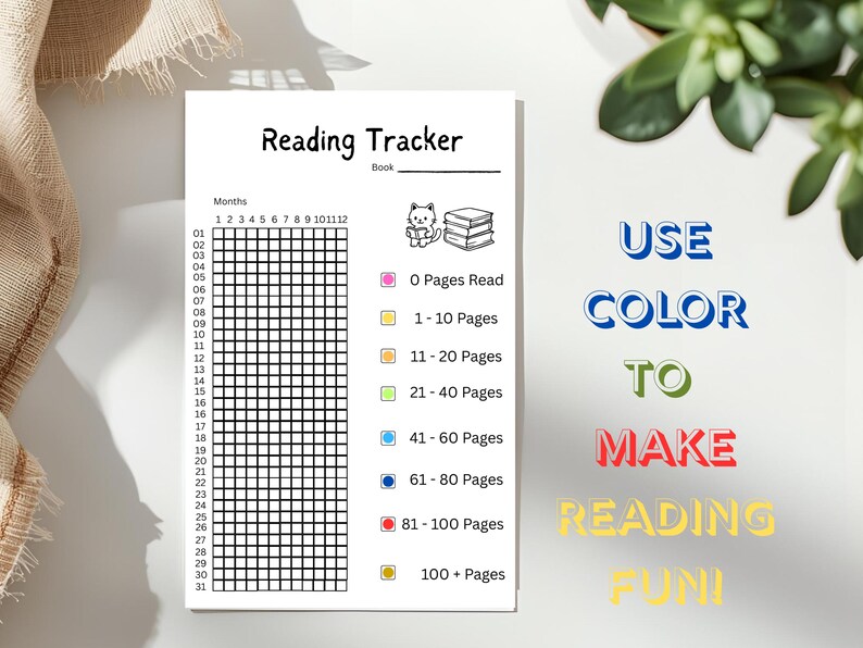 Color Coded Reading Tracker Printable, A4 A5 Journal Insert (PDF) - Etsy