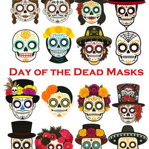 Sugar Skull Mask Printable: Día de Muertos Costume (Digital Download PNG Files)