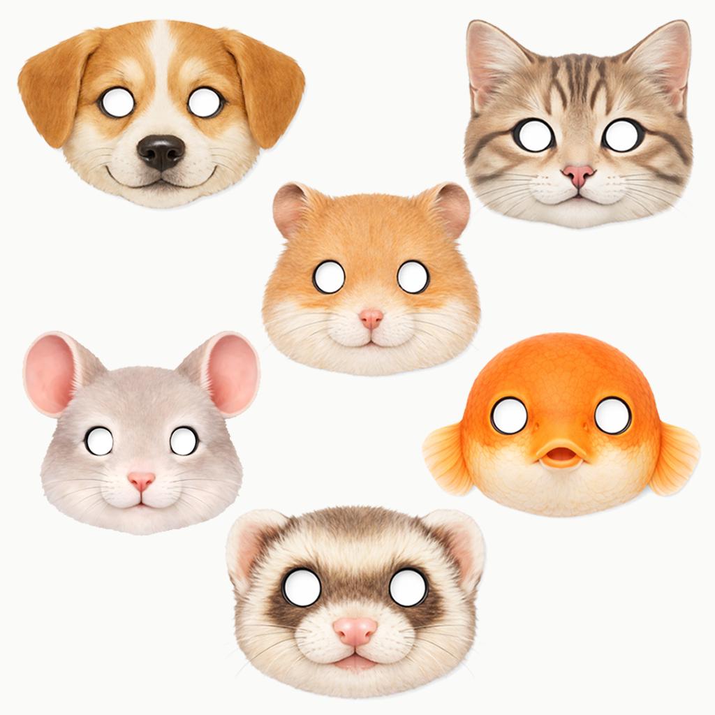 Printable Pets Paper Masks for Kids - 11 Animal Masks - Etsy