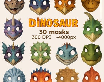 Dinosaur Masks Printable – 30 Dino Faces for Kids