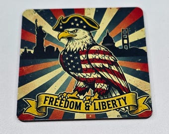 METALOWY magnes z flagą amerykańską i odważnym orłem: patriotyczny emblemat flagi o średnicy 3 cali do ciężarówki, samochodu lub wystroju domu