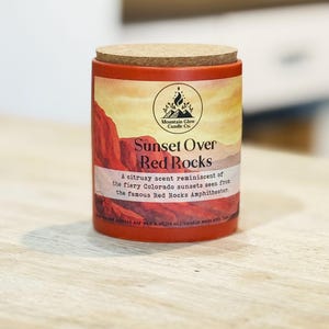 Sunset Over Red Rocks Candle – Warm Red Rock & Desert Sage Scented Soy Candle
