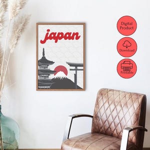 Minimalist Tokyo Travel Poster: Japanese Wall Art Print (Digital Download)