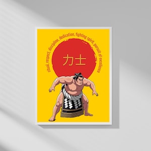 Sumo Wrestler Poster: Japanese Martial Arts Print for Dojo, Gym (Digital Download)