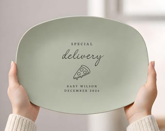 Custom Due Date Special Delivery Pizza Pregnancy Announcement Surprise Baby Reveal Gift for Husband Personalized Pizza Lover Present New Dad