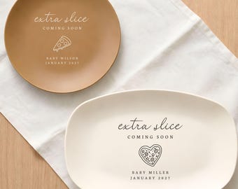 Custom Extra Slice Coming Soon Pizza Pregnancy Announcement Surprise Personalized Pizza Baby Shower Decor Slice Slice Baby Special Delivery