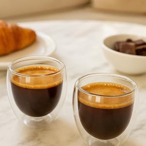 Double Wall Espresso Glasses 80ml – Set of 2 4 6 18 Heat Resistant Coffee Cups Clear Insulated Shot Glasses Gift for Coffee Lovers