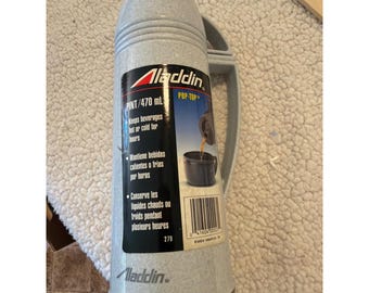 Thermos Aladdin Pop-Top da 470 ml, vetro grigio screziato effetto granito, finitura vintage 270