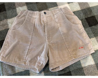 Ocean Pacific OP Herren Hellbraun Cord Shorts Elastische Taille Vintage Style Größe 34