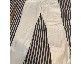 Y2K Eileen Fisher Dam Vita Denim Slim Raka Jeans Storlek 12 Stretchiga