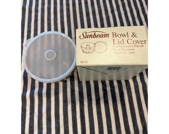 Sunbeam Food Processor Bowl & Lid Cover Replacement Model 14081 Vintage 1985