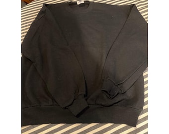 Jerzees NuBlend Black Crewneck Sweatshirt Mens XL Made in USA Vintage Blank