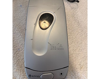 Kinyo UV-428 1-Way VHS Video Cassette Rewinder Silver Vintage 2001 Retro Tech