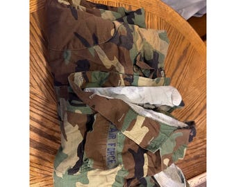 US Air Force BDU Woodland Camo Uniformset für Herren, Größe L, Ripstop, taktisch