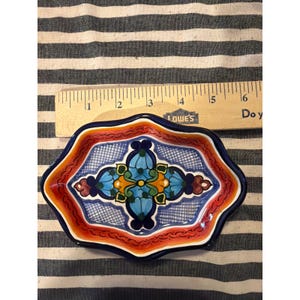 Hernandez Pue Mex Talavera Pottery Trinket Dish Hand Painted Mexican Folk Art
