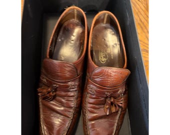 Florsheim Royal Imperial Mens Brown Leather Tassel Loafers 9.5 D 93117