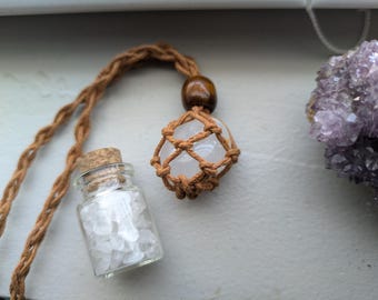 Clear quartz Crystal Necklace