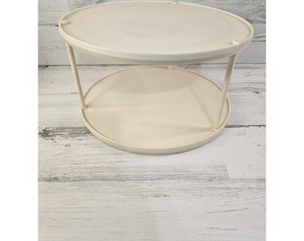 Vintage 1976 Rubbermaid Twin Turntable Space Saver Sand Lazy Susan Organizer