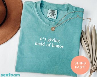 Comfort Colors® It's Giving shirt bruidsmeisje, shirt bruidsfeest, shirt vrijgezellenfeest, shirt bruidsmeisje, shirt MOH, T-shirt bruiloft, T-shirt bruid