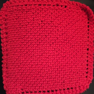 Red Dishcloth, Washable, 100% cotton, Knitted, Long Lasting