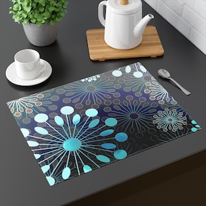 Placemat , Floral Pattern Placemat, Vibrant Table Decor, Modern Dining Accessory, Kitchen Table Setting, Housewarming Gift, Easy Clean