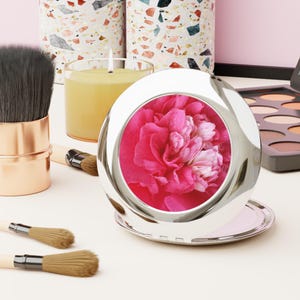 Mirror , Floral Compact Travel Mirror, Portable Makeup Mirror, Gifts for Her, Bridal Shower Favor, Fashion Accessory