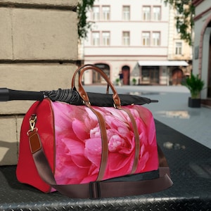 Stylish Waterproof Travel Bag, Floral Overnight Bag, Weekend Getaway Tote, Gift for Travelers, Summer Vacation Essentials