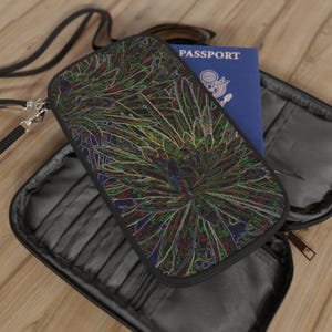 Foliage Passport Wallet: Vegan Leder Reisepasshülle mit Riemen