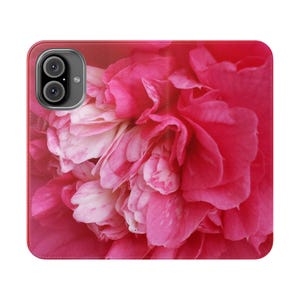 Étui portefeuille pour téléphone floral en similicuir : élégant étui à rabat avec fentes pour cartes