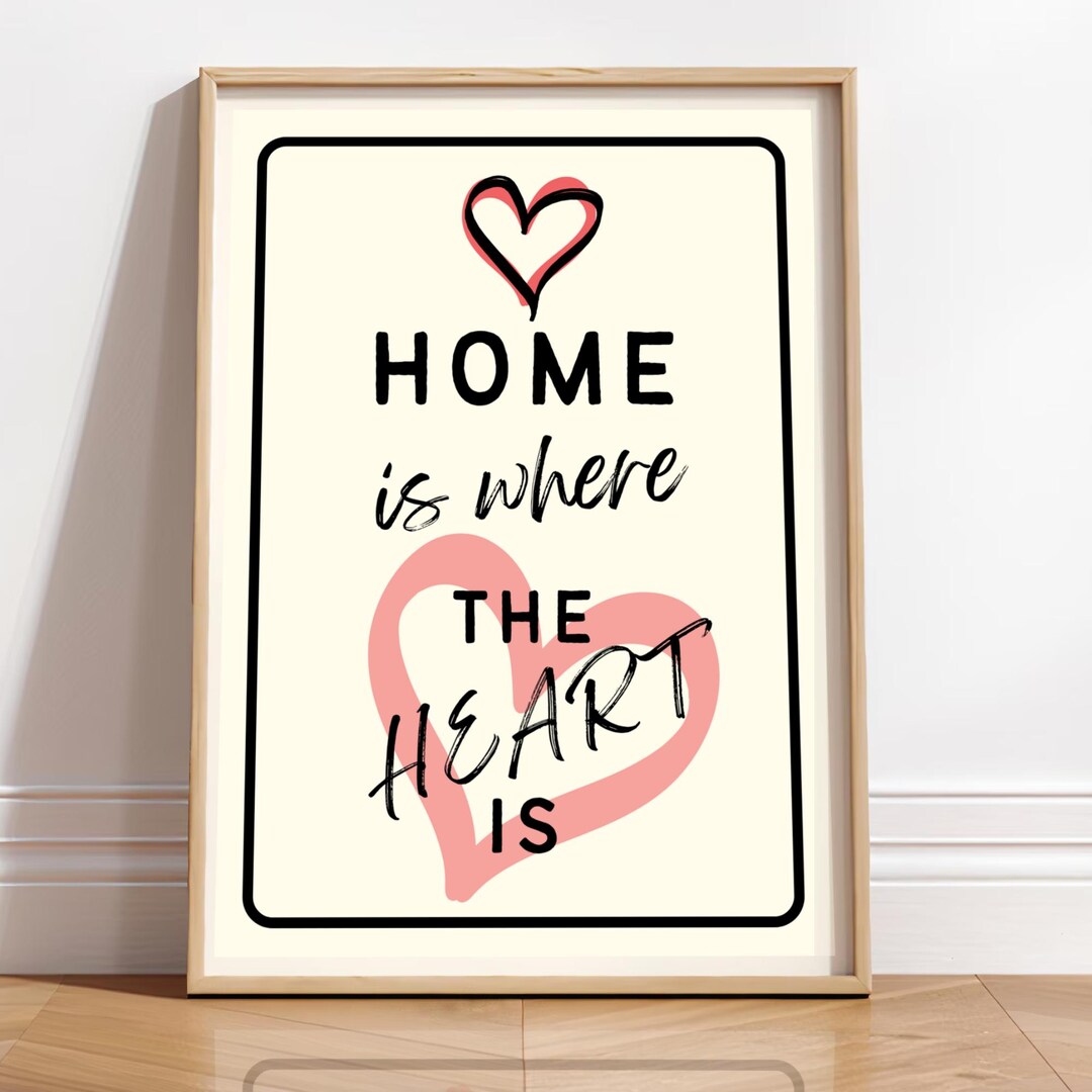 Home is Where the Heart is Art Print: Homely Gallery Wall Decor - Etsy